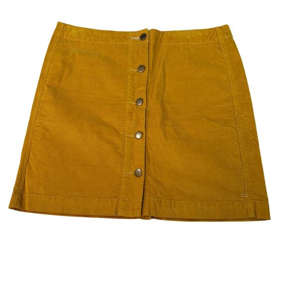 Toad&Co Dresses & Skirts - Toad & Co womens mustard corduroy button up skirt. Size 6. academic, preppy